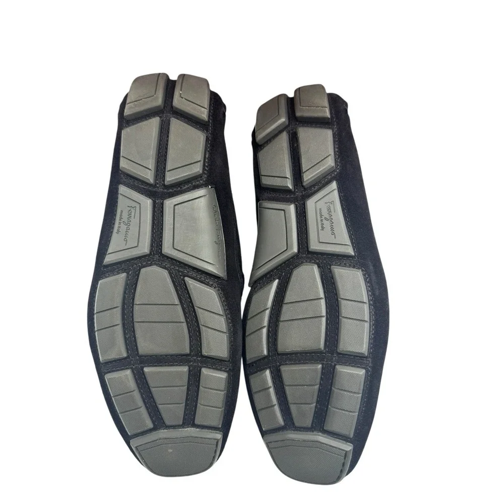 Salvatore‎ Ferragamo Black Suede Gancini Bit Loafers Men 7.5 D Italy Dress Shoes - Picture 8 of 9